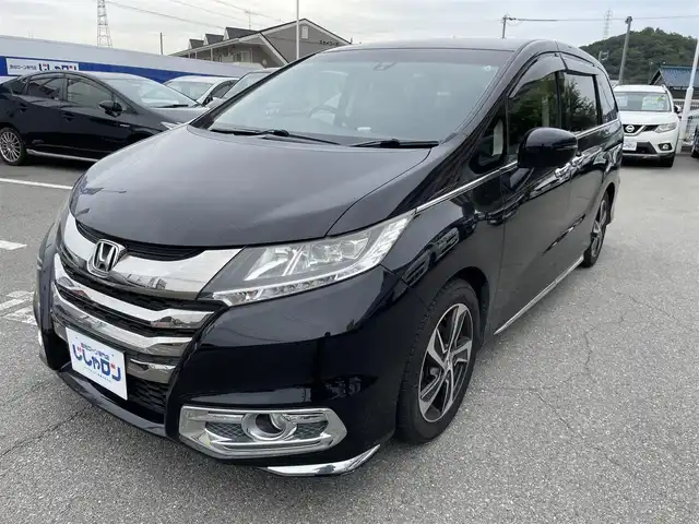 ホンダ オデッセイ アブソルート 兵庫県 2014(平26)年 12.9万km クリスタルブラックパール メモリナビ/フルセグテレビ/バックカメラ/オットマン/クルーズコントロール/プッシュスタート/片側パワースライドドア/ETC
