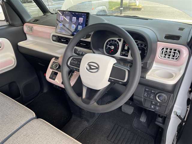 ダイハツ ムーヴ キャンバス ストライプス G 宮城県 2023(令5)年 0.2万km シャイニングホワイトパール/アプリコットピンクメタリック 純正10インチメモリナビ/CD/DVD/FM/AM/HDMI/BT/USB/SD/アラウンドビューモニター/シートヒーターDN席/カップウォーマーDN席/両側パワースライドドア/純正ドライブレコーダー/純正フロアマット/ブレーキホールド/アイドリングストップ/衝突被害軽減ブレーキ/パーキングセンサー/同サイズサマータイヤ積込/スマートキーx2