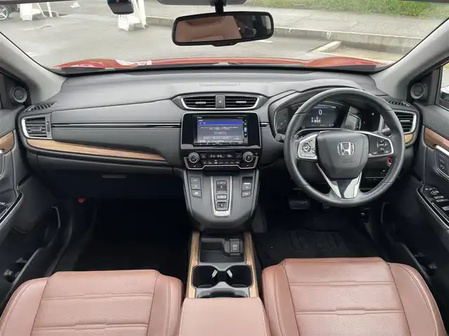 ホンダ ＣＲ－Ｖ ハイブリッド EX・マスターピース 富山県 2019(令1)年 3.7万km プレミアムクリスタルレッドM 純正ナビ/フルセグTV/ハンズフリーパワーバックドア/バックモニター/ビルトインETC2.0/ドライブレコーダー/レーダークルーズコントロール/衝突被害軽減ブレーキ/誤発進抑制機能/車線逸脱防止支援システム/先行車発進お知らせ機能/オートハイビーム/標識認識システム/ブラインドスポットモニター/LEDヘッドランプ/革巻きステアリング/パドルシフト/ブラウン革シート/前席パワーシート/シートヒーター/純正18インチアルミホイール/スマートキーシステム/禁煙車