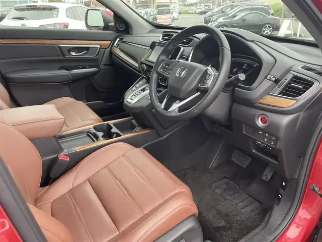 ホンダ ＣＲ－Ｖ ハイブリッド EX・マスターピース 富山県 2019(令1)年 3.7万km プレミアムクリスタルレッドM 純正ナビ/フルセグTV/ハンズフリーパワーバックドア/バックモニター/ビルトインETC2.0/ドライブレコーダー/レーダークルーズコントロール/衝突被害軽減ブレーキ/誤発進抑制機能/車線逸脱防止支援システム/先行車発進お知らせ機能/オートハイビーム/標識認識システム/ブラインドスポットモニター/LEDヘッドランプ/革巻きステアリング/パドルシフト/ブラウン革シート/前席パワーシート/シートヒーター/純正18インチアルミホイール/スマートキーシステム/禁煙車