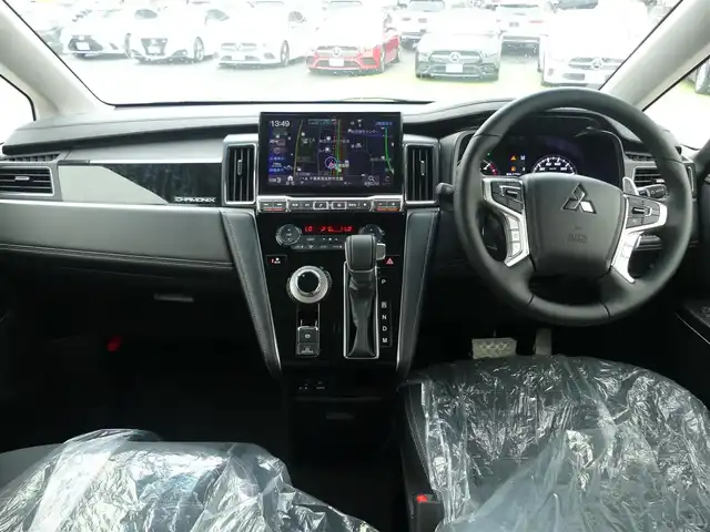 三菱 デリカＤ：５ シャモニー 千葉県 2025(令7)年 0.1千km 黒Ⅱ 登録済未使用車/衝突軽減ブレーキ/・レーンキープアシスト/・ブラインドスポットモニター/・レーダークルーズコントロール/ALPINE製11インチナビ/・型番：EX11NX/・フルセグTV/BT/CD/DVD/USB/HDMI/・バックカメラ/全方位カメラ/両側パワースライドドア/パワーバックドア/アイドリングストップ/電子パーキング/・オートホールド/革巻きステアリング/・ステアリングリモコン/・ステアリングヒーター/・パドルシフト/ハーフレザーシート/・シートヒーター(運転席/助手席)/・パワーシート(運転席)/プッシュスタート/・スマートキー/・スペアキー/LEDヘッドライト/・オートライト/・フォグライト/・オートマチックハイビーム