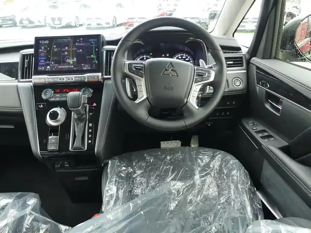 三菱 デリカＤ：５ シャモニー 千葉県 2025(令7)年 0.1千km 黒Ⅱ 登録済未使用車/衝突軽減ブレーキ/・レーンキープアシスト/・ブラインドスポットモニター/・レーダークルーズコントロール/ALPINE製11インチナビ/・型番：EX11NX/・フルセグTV/BT/CD/DVD/USB/HDMI/・バックカメラ/全方位カメラ/両側パワースライドドア/パワーバックドア/アイドリングストップ/電子パーキング/・オートホールド/革巻きステアリング/・ステアリングリモコン/・ステアリングヒーター/・パドルシフト/ハーフレザーシート/・シートヒーター(運転席/助手席)/・パワーシート(運転席)/プッシュスタート/・スマートキー/・スペアキー/LEDヘッドライト/・オートライト/・フォグライト/・オートマチックハイビーム