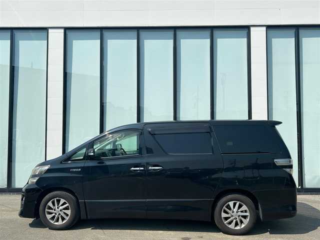 トヨタ ヴェルファイア ハイブリット ZR Gエディション 大阪府 2012(平24)年 14.2万km ブラック 純正メーカーナビ　/ビルトインＥＴＣ　/前後サンルーフ　/前席レザーシート　/全方位モニター　/純正フロアマット　/フルセグＴＶ　/純正フリップダウモニター　/１００Ｖ電源　/パワーバックドア　/純正１５インチアルミホイール/両側パワースライドドア