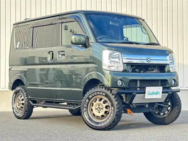 スズキ エブリィ ワゴン JPターボ 群馬県 2020(令2)年 4.2万km クールカーキPM ワンオーナー/純正ディスプレイオーディオ（DVD/Bluetooth/FM/AM/Ipod)/ドライブレコーダー（HDR360GW）/エンジンスタートボタン/社外アルミホイール（プラスラインフィールドコンクエスト）/デュアルカメラブレーキサポート/シーケンシャルLEDランプ/社外マフラー（プラスライン）/社外アルミリアラダー/サイドステップ（DA17-SSP）/牽引フック（プラスライン）/社外フロントカバー/LEDヘッドライト（POLARG)/横滑り防止/純正フロアマット/保証書/取扱証明書/スペアキー