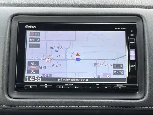 ホンダ ヴェゼル ハイブリッド Z ホンダセンシング 奈良県 2018(平30)年 6.7万km クリスタルブラックパール 純正ナビ(VXM-185VFi)/（フルセグ/BT/CD/DVD）/レーダークルーズコントロール/バックカメラ/パドルシフト/衝突軽減システム/レーンキープアシスト/ハーフレザーシート/前席シートヒーター/LEDヘッドライト/オートライト/電動格納ミラー/ETC/純正17インチAW/保証書/取り扱い説明書/スペアキーX1