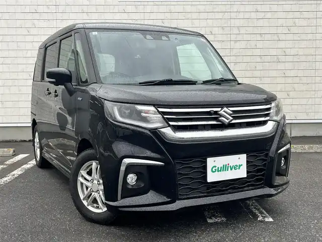 スズキ ソリオ HV MZ 岩手県 2023(令5)年 3.4万km スーパーブラックパール 純正メモリーナビ/AM/FM/CD/DVD/Bluetooth/フルセグTV/全方位カメラ/ドライブレコーダー/レーダークルーズコントロール/衝突被害軽減ブレーキ/レーンキープアシスト/横滑り防止装置/アイドリングストップ/シートヒーター/オートライト/LEDヘッドライト/スマートキー/プッシュスタート/電動格納ミラー/社外14インチAW/純正AWノーマルタイヤ車載/純正フロアマット/純正ドアバイザー