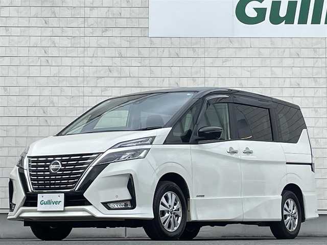 日産 セレナ ハイウェイスター V 岩手県 2020(令2)年 7.7万km ブリリアントホワイトパール 2トーン 禁煙車/4WD/ワンオーナー/両側パワースライドドア/フリップダウンモニター/純正10インチナビ/→フルセグTV/Bluetooth/CD/DVD/FM/AM/バックカメラ/全方位カメラ/ステアリングスイッチ（ナビ連動）/ハンズフリーオートスライドドア/インテリジェントクルーズコントロール/ブラインドスポットミニター/前後コーナーセンサー/電子パーキング/オートホールド/〇プッシュスタート/〇電動格納ミラー/〇ウィンカーミラー/〇ドアバイザー/〇フロアマット/〇USBポート/〇シガーソケット/オートライト/フォグライト/ドライブレコーダー/ビルトインETC/2列目サンシェード