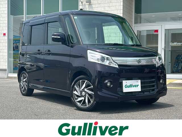 スズキ スペーシア カスタム TS 鳥取県 2013(平25)年 7.9万km ミステリアスバイオレットパール 4WD/インタークーラーターボ/スマートキー/プッシュスタート/ワンオーナー/アイドリングストップ/オートエアコン/KENWナビ【MDV-L300】/・ワンセグ/・CD/DVD/ビルトインETC/両側電動スライドドア/D席シートヒーター/純正15AW/キセノンライト /オートライト/フォグランプ/オーバーヘッドコンソール
