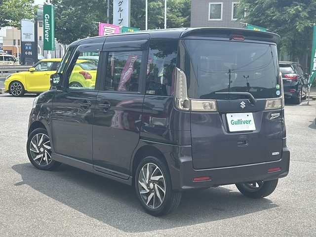 スズキ スペーシア カスタム TS 鳥取県 2013(平25)年 7.9万km ミステリアスバイオレットパール 4WD/インタークーラーターボ/スマートキー/プッシュスタート/ワンオーナー/アイドリングストップ/オートエアコン/KENWナビ【MDV-L300】/・ワンセグ/・CD/DVD/ビルトインETC/両側電動スライドドア/D席シートヒーター/純正15AW/キセノンライト /オートライト/フォグランプ/オーバーヘッドコンソール