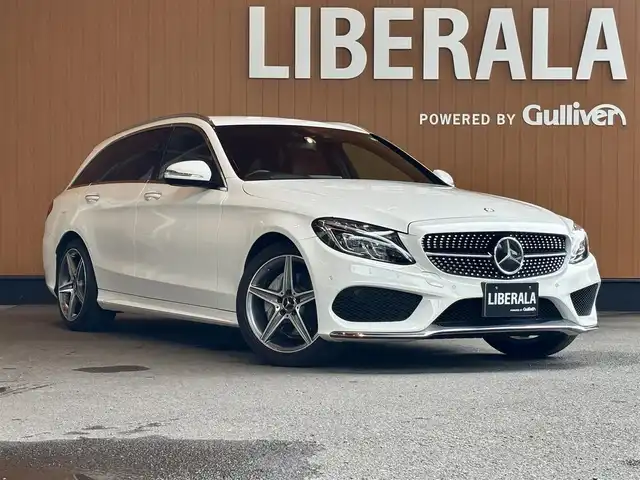 メルセデス・ベンツ Ｃ２００ ワゴン スポーツ 本革 宮城県 2015(平27)年 5.7万km ポーラホワイト AMGラインパッケージ/レザーエクスクルーシブパッケージ/純正HDDナビ/バックカメラ/フルセグTV/Bluetooth接続/CD/DVD再生/赤革シート/パワーシート/シートヒーター/ステアリングスイッチ/パドルシフト/パフュームアトマイザー/アイドリングストップ/ACC/レーンキープアシスト/パワーバックドア/LEDヘッドライト/アダプティブヘッドライト/ETC/ブルメスターサウンドシステム/ヘッドアップディスプレイ/ジュンセ尾18インチAW(夏)/保証書/取扱説明書/スペアキー×１
