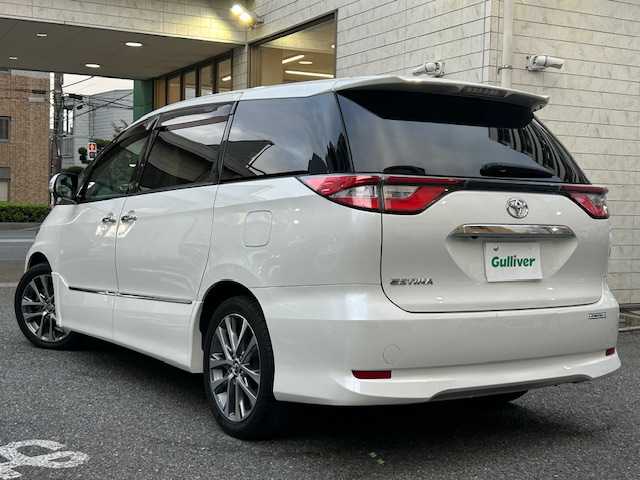 トヨタ エスティマ アエラス プレミアム G 東京都 2017(平29)年 6.1万km ホワイトパールクリスタルシャイン ワンオーナー/純正ナビ/　＜フルセグTV/DVD/CD/Bluetooth/SD＞/ETC2.0/ドライブレコーダー/バックカメラ/フリップダウンモニター/前席シートヒーター/2列目シートオットマン/両側パワスラ/クルーズコントロール/パワーバックドア/純正フロアマット/スペアキー1本/プッシュスタート/純正フロアマット/ドアバイザー/取扱説明書/保証書