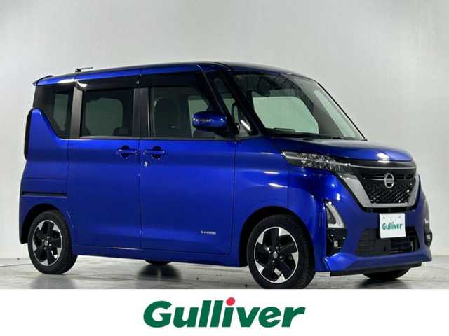 日産 ルークス ハイウェイスター X 佐賀県 2020(令2)年 8.1万km アトランティックブルー 社外ナビ　/アラウンドビューカメラ　/両側パワースライドドア　/衝突被害軽減装置　/レーンキープアシスト　/前後ドライブレコーダー　/フルセグテレビ　/サーキュレーター　/サンシェード　/ＢＴ接続　/純正アルミホイール/ETC/ヘッドライトレベライザー