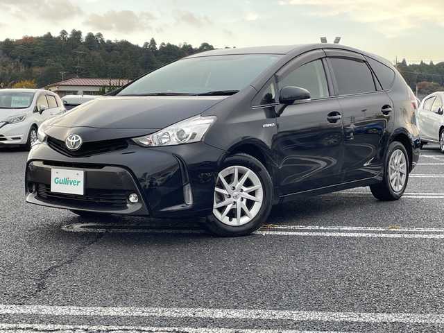 トヨタ プリウス α S 千葉県 2017(平29)年 12.1万km アティチュードブラックマイカ ナビＮＳＺＴ－Ｗ６６Ｔ　ＤＶＤ　ドラレコ　ＵＳＢ　フルセグTV　革調シートカバー　ビルトインETC　プッシュスタート　スマートキー　ステアリングスイッチ　外ツィーター　オートライト