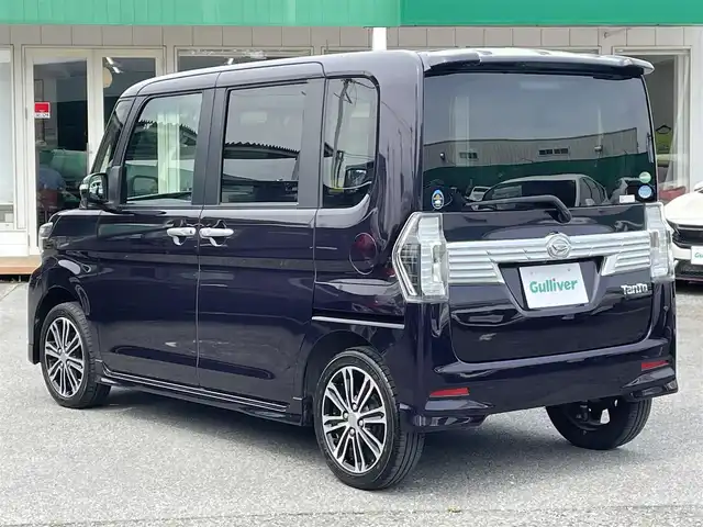ダイハツ タント カスタム RS トップED SAⅡ 千葉県 2016(平28)年 5.2万km ナイトシャドーパープルクリスタルM スマートアシストII/・衝突軽減ブレーキ/・車線逸脱警報/純正SDナビ【NSZN-W66D】/・CD/DVD/MSV/Bluetooth/フルセグTV/バックカメラ/両後パワースライドドア/ハーフレザーシート/コーナーセンサー/スマートキー/純正LEDヘッドライト/フォグランプ/ETC/本革巻ステアリング/純正15インチアルミホイール/サイドエアバッグ/新車時保証書＆取扱説明書