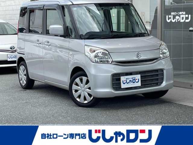 スズキ スペーシア X 愛知県 2015(平27)年 8.6万km シルキーシルバーメタリック (株)IDOMが運営する【じしゃロン豊川店】の自社ローン専用車両になります。こちらは現金またはオートローンご利用時の価格です。自社ローンご希望の方は別途その旨お申付け下さい/全周囲モニター/純正ナビＴＶ/Bluetooth　フルセグ/両側パワースライドドア/純正フロアマット/衝突被害軽減ブレーキ/レーンキープアシスト/電動格納ミラー/ETC/保証書/取扱説明書/スマートキー×2