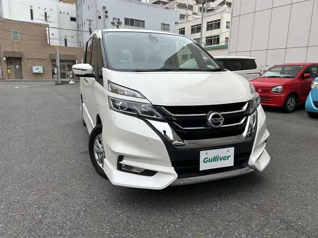 日産 セレナ ハイウェイスター プロパイロットED 神奈川県 2016(平28)年 8.2万km ブリリアントホワイトパール ４WD/インテリジェントパーキングアシスト/LDW（車線逸脱警報）/LDP（車線逸脱防止支援システム）/ふらつき警報/踏み間違い衝突防止アシスト/進入禁止標識検知/プロパイロット/エマージェンシーブレーキ/純正ナビ＆フルセグTV/CD／DVD／SD／BT／AUX/純正フリップダウンモニター/アラウンドビューモニター/純正15inアルミホイール/両側パワースライドドア/LEDライト/フォグランプ/電動格納ミラー/ETC/アイドリングストップ/シートヒーター/ドライブレコーダー/スマートキー/プッシュスタート/W＆サイドエアバッグ/横滑り防止装置/ABS/純フロアマット/保証書/取扱説明書/スペアキー有