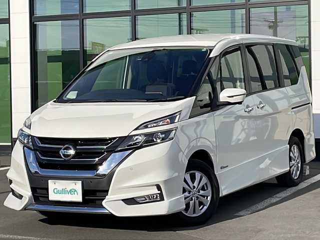 日産 セレナ ハイウェイスター プロパイロットED 道東・釧路十勝 2016(平28)年 8.2万km ブリリアントホワイトパール ・４WD/・純正9インチナビ/（フルセグ・CD・DVD・SD・BT・AUX）/・アラウンドビューモニター/・純正フリップダウンモニター/・プロパイロット/・両側パワースライドドア/・インテリジェントパーキングアシスト/・LDW（車線逸脱警報）/・LDP（車線逸脱防止支援システム）/・ふらつき警報/・踏み間違い衝突防止アシスト/・進入禁止標識検知/・エマージェンシーブレーキ/・LEDライト/・フォグランプ/・電動格納ミラー/・ETC/・アイドリングストップ・/・シートヒーター/・ドライブレコーダー/・スマートキー/・プッシュスタート/・W＆サイドエアバッグ/・横滑り防止装置/・ABS/・純フロアマット/・純正15inアルミホイール/・保証書・/・取扱説明書/・スペアキー有