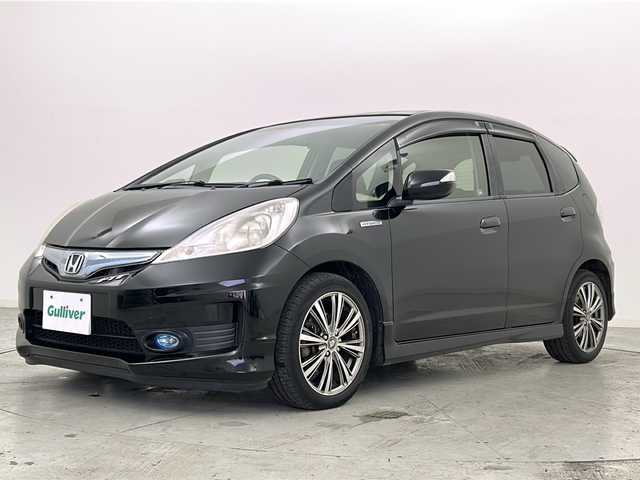 ホンダ フィット ハイブリット RS 宮城県 2012(平24)年 8.9万km クリスタルブラックパール 禁煙車/シートヒーター/クルーズコントロール/ビルトインETC/レザーシート/積み込み純正ナビ/革巻きステアリング/ステアリングスイッチ/パドルシフト/スマートキー/スペアキー（鍵状態）/純正ドアバイザー/純正フロアマット/社外16インチアルミホイール/横滑り防止装置/アイドリングストップ/オートライト