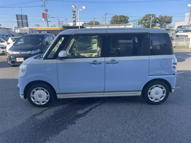 ダイハツ ムーヴ キャンバス G メイクアッフ SA Ⅱ 鳥取県 2017(平29)年 8.2万km パールホワイトⅢ/シルキーブルーパール 2トーン 両側パワースライドドア/スマートアシスト/プッシュスタート/LEDヘッドライト/社外ナビ/フルセグTV