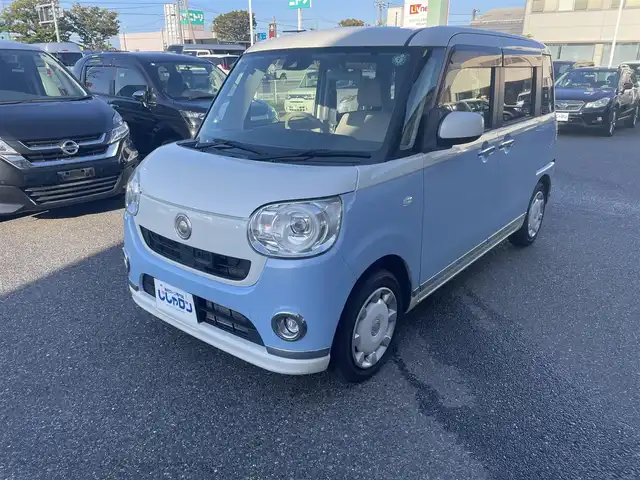 ダイハツ ムーヴ キャンバス G メイクアッフ SA Ⅱ 鳥取県 2017(平29)年 8.2万km パールホワイトⅢ/シルキーブルーパール 2トーン 両側パワースライドドア/スマートアシスト/プッシュスタート/LEDヘッドライト/社外ナビ/フルセグTV