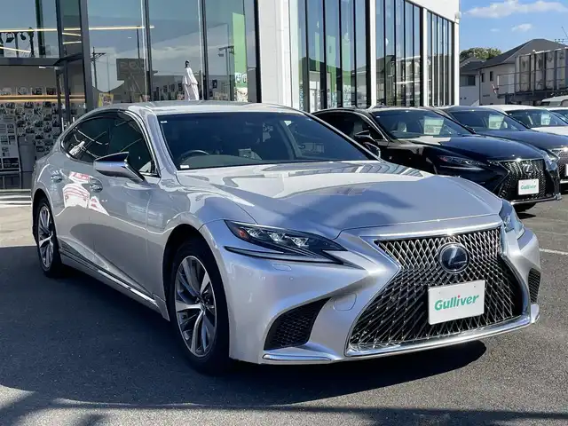 レクサス ＬＳ 500h 長崎県 2019(令1)年 4.1万km ソニックシルバー 純正メーカーナビ/CD/DVD/BT/USB/フルセグTV/全方位カメラ/黒本革シート/前席パワーシート/前席メモリーシート/前席シートヒーター/前席エアーシート/衝突軽減システム/レーダークルーズコントロール/ドライブレコーダー/LEDヘッドライト/オートマチックハイビーム/ビルトインETC