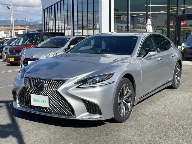 レクサス ＬＳ 500h 長崎県 2019(令1)年 4.1万km ソニックシルバー 純正メーカーナビ/CD/DVD/BT/USB/フルセグTV/全方位カメラ/黒本革シート/前席パワーシート/前席メモリーシート/前席シートヒーター/前席エアーシート/衝突軽減システム/レーダークルーズコントロール/ドライブレコーダー/LEDヘッドライト/オートマチックハイビーム/ビルトインETC