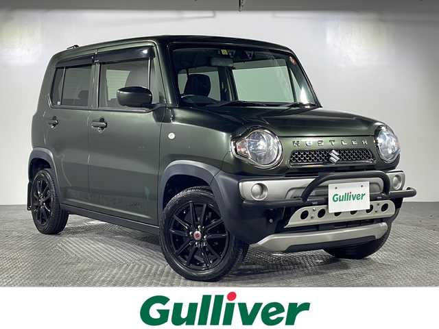 スズキ ハスラー G 沖縄県 2018(平30)年 3.7万km クールカーキPM 禁煙車　/ワンオーナー　/社外オーディオ[PVH-9300DVSZS]/（Ｂｌｕｅｔｏｏｔｈ　ＣＤ　ＤＶＤ）　/バックカメラ　/フロントバンパーガード　/マッドガード　/衝突被害軽減ブレーキ　/車線逸脱警報機能　/横滑り防止装置　/シートヒーター/ステアリングスイッチ/プッシュスタート/社外アルミホイール/純正ドアバイザー