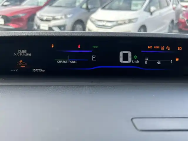 ホンダ ステップワゴン スパーダ ハイブリッド G EX ホンダセンシング 島根県 2017(平29)年 15.7万km 黒 登録時走行距離157745km/純正9インチナビ（BT/TV/CD/DVD/FM/AM）/クルーズコントロール/ドライブレコーダー（前のみ）/両側パワースライドドア/前席シートヒーター/コーナーセンサー（前後）/純正アルミホイール/純正フロアマット/LEDヘッドライト/プッシュスタート/衝突軽減装置/横滑り防止装置