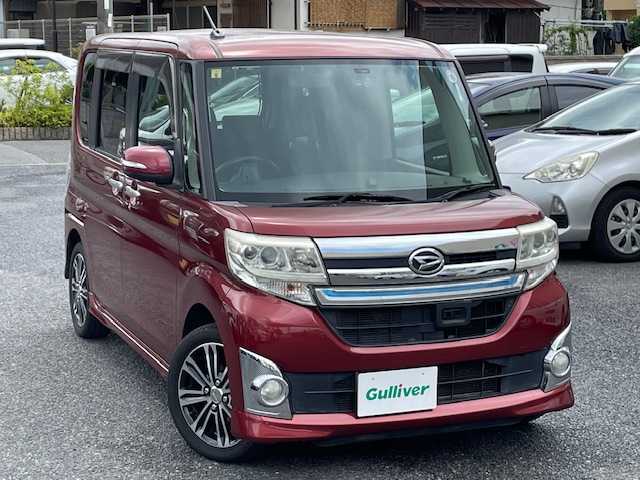 ダイハツ タント カスタム RS スマートセレ SA 大阪府 2014(平26)年 12.1万km ファイアークォーツレッドM 純正メモリナビ/・フルセグ/DVD/BT/バックカメラ/ドライブレコーダー（前後）/ETC/両側パワースライドドア/フロアマット/ドアバイザー/プッシュスタート/スマートキー/保証書/取扱説明書