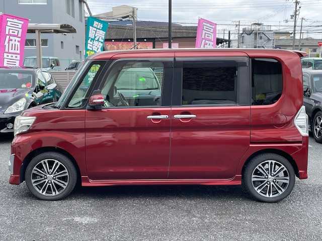 ダイハツ タント カスタム RS スマートセレ SA 大阪府 2014(平26)年 12.1万km ファイアークォーツレッドM 純正メモリナビ/・フルセグ/DVD/BT/バックカメラ/ドライブレコーダー（前後）/ETC/両側パワースライドドア/フロアマット/ドアバイザー/プッシュスタート/スマートキー/保証書/取扱説明書