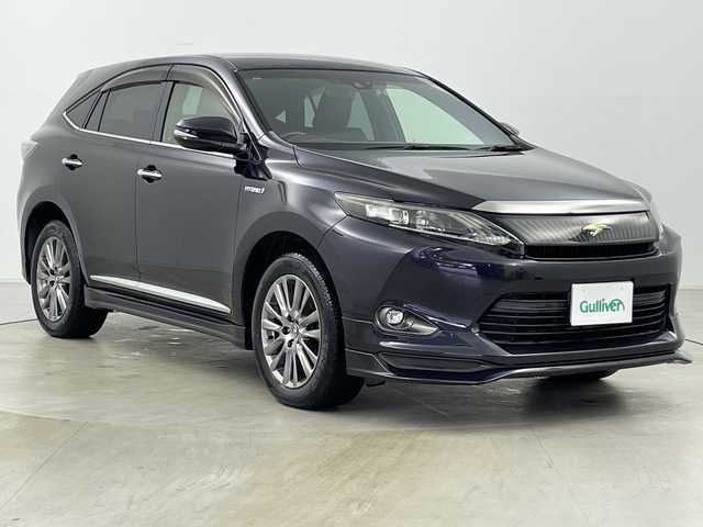 トヨタ ハリアー ハイブリッド プレミアム 道央・札幌 2014(平26)年 6.7万km スパークリングブラックパールクリスタルシャイン ・ワンオーナー/・純正ナビCD/DVD/BT/AUX/フルセグTV/・JBLサウンド/・純正エアロ　フロント/サイド/リア/・パワーバックドア/・TVキャンセラー/・クルーズコントロール/・ハーフレザーシート/・社外ドライブレコーダー/・LEDヘッドライト/・オートライト/・オートマチックハイビーム/・スペアキー