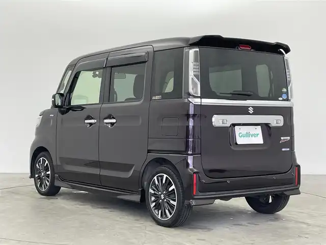 スズキ スペーシア カスタム HYBRID XS 富山県 2019(令1)年 3.4万km ムーンライトバイオレットPM ワンオーナー/4WD/純正ナビ（AM/FM/CD/DVD/BT）/フルセグTV/アラウンドビューモニター/ヘッドアップディスプレイ/両側パワースライドドア/衝突被害軽減ブレーキ/レーンキープアシスト/オートLEDライト/コーナーセンサー/ドライブレコーダー/ETC/スマートキー×２/プッシュスタート/アイドリングストップ/純正フロアマット/取扱説明書/保証書
