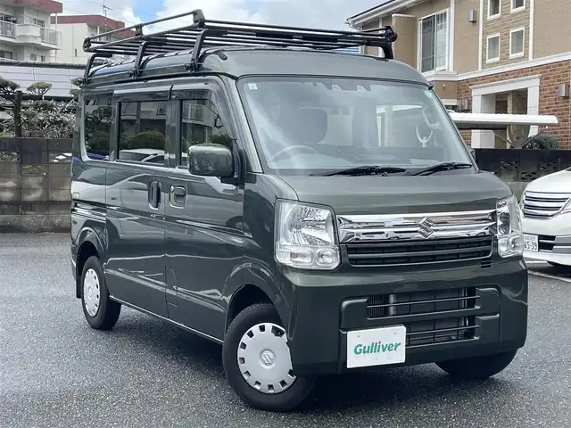 スズキ エブリイ JOINターボ 福岡県 2020(令2)年 5.1万km クールカーキPM 【ワンオーナー】/社外メモリナビ/フルセグTV//CD/DVD/BTA/USB/ハイルーフ/ルーフキャリア/ETC/衝突軽減ブレーキ/横滑り防止/車線逸脱センサー/キーレス/保証書/取扱説明書/スペアキー