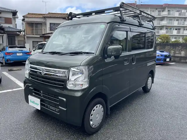 スズキ エブリイ JOINターボ 福岡県 2020(令2)年 5.1万km クールカーキPM 【ワンオーナー】/社外メモリナビ/フルセグTV//CD/DVD/BTA/USB/ハイルーフ/ルーフキャリア/ETC/衝突軽減ブレーキ/横滑り防止/車線逸脱センサー/キーレス/保証書/取扱説明書/スペアキー