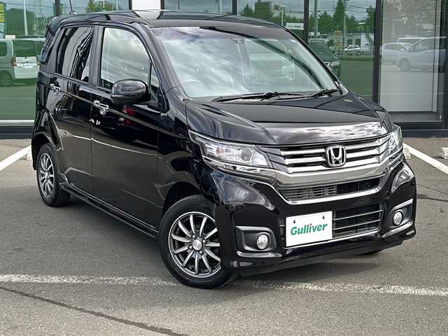 ホンダ Ｎ ＷＧＮ カスタム G Aパッケージ 道東・釧路十勝 2014(平26)年 6.6万km プレミアムゴールドパープルパール ・４WD/・純正ギャザーズナビ/(フルセグ・FM・AM・CD・DVD・SD)/・バックカメラ/・衝突被害軽減ブレーキ/・クルーズコントロール/・ハーフレザーシート/・スマートキー/・プッシュスタート/・純正フロアマット/・横滑り防止/・オートライト/・電格ミラー/・純正アルミホイール