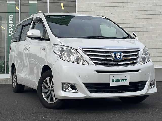 トヨタ アルファードハイブリット 岩手県 2012(平24)年 4.7万km ホワイトパールクリスタルシャイン 禁煙車/純正SDナビ/AM/FM/CD/DVD/Bluetooth/ワンセグTV/バックカメラ/ETC/積込AW付きスタッドレスタイヤ/前後ドライブレコーダー/両側パワースライドドア/クルーズコントロール/コーナーセンサー/オートライト/HIDヘッドライト/フォグランプ/スマートキー/プッシュスタート/電動格納ミラー/純正16インチAW/純正フロアマット/ドアバイザー