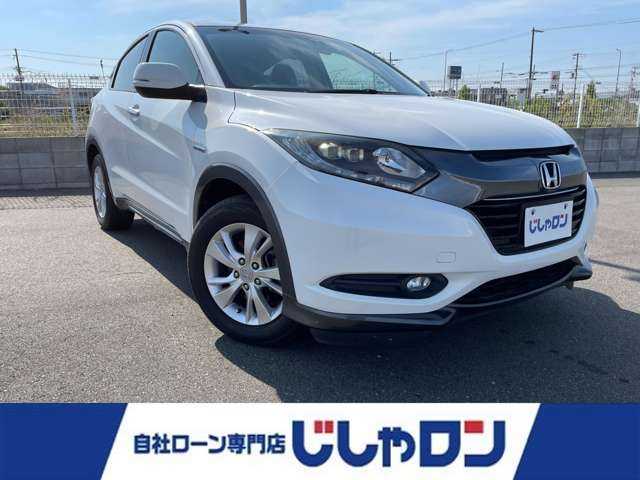 ホンダ ヴェゼル ハイブリッド X 大阪府 2014(平26)年 9.8万km ホワイトオーキッドパール ”(株)IDOMが運営する【じしゃロン堺店】の自社ローン専用車両になります。/こちらは現金またはオートローンご利用時の価格です。自社ローンご希望の方は別途その旨お申付け下さい”