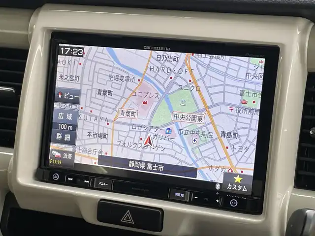 スズキ ハスラー ワンダラー 静岡県 2019(平31)年 6.3万km シフォンアイボリーメタリック/ウッディブラウン2トーンルーフ デュアルカメラブレーキサポート/社外ナビ　/地デジ　/Bカメラ　　/半革シート　/前席シートヒーター　/ナノイー　/ステアリングスイッチ /革巻きステアリング　/オートライト  /フォグランプ　/スペアキー  /保証書/取説