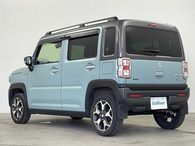 スズキ ハスラー Jスタイル Ⅱ ターボ 鹿児島県 2023(令5)年 2.3万km オフブルーメタリック/ガンメタリック2トーンルーフ 純正９インチナビ/(CD/DVD/Bluetooth/フルセグTV)/全方位カメラ/前席シートヒーター/パドルシフト/ビルトインETC/社外前後ドライブレコーダー/LEDヘッドライト/オートライト/革巻ステアリング/アイドリングストップ/スズキセーフティサポート/・デュアルカメラブレーキ/・誤発進抑制/・車線逸脱防止/・ふらつき警報/・先行車発進お知らせ/・アダプティブクルーズコントロール/・ハイビームアシスト/・標識認識/・後退時ブレーキサポート/・後方誤発進抑制/フロアマット/スマートキー