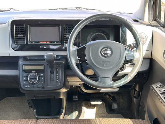 日産 モコ X 富山県 2014(平26)年 5万km アーバンブラウン 禁煙車　/純正ＳＤナビ　/地デジ　/バックカメラ　/スマートキー　/純正アルミホイール　/純正オーディオ　/ウィンカーミラー　/電動格納ミラー　/アイドリングストップ　/プッシュスタート