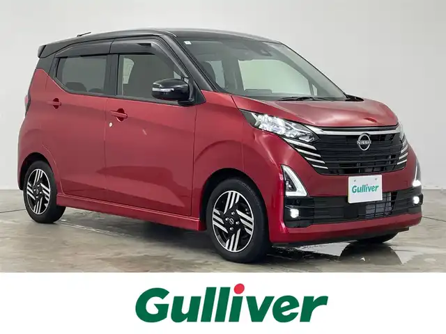 日産 デイズ ハイウェイスターX 埼玉県 2024(令6)年 0.5万km スパークリングレッド/ブラック 純正ディスプレイオーディオ　アラウンドビューモニター　ＥＴＣ　ドライブレコーダー　ヘッドライトレベライザー　純正アルミホイール　スマートキー　プッシュスタート　オートハイビーム　ＬＥＤヘッドライト