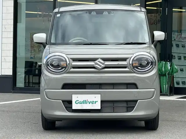 スズキ ワゴンＲ スマイル HYBRID S リミテッド 愛媛県 2024(令6)年 0.3万km モスグレーメタリック 純正8型ナビ(BT/フルセグTV)/バックカメラ/両側電動スライドドア/前後ドライブレコーダー/アイドリングストップ/バックソナー/衝突被害軽減装置/車線逸脱防止装置/LEDヘッドライト/運転席シートヒーター/ドアバイザー/純正フロアマット/電格ミラー/シガーソケット/ISOFIX/純正ホイールキャップ/現状サマー(鉄)(155/65/R14)/DUNLOP ENASAVE EC300＋/禁煙車