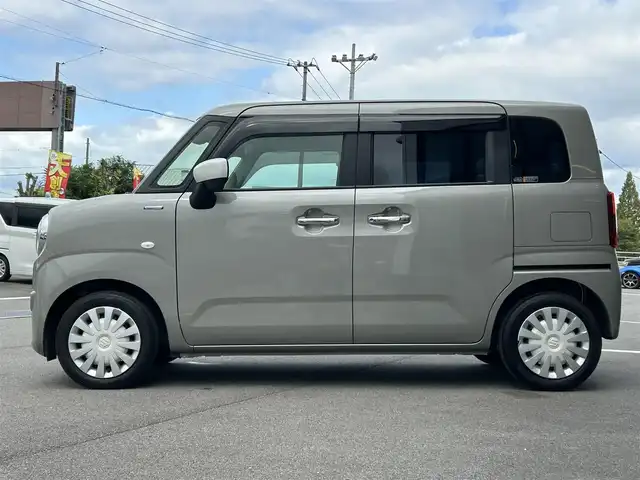 スズキ ワゴンＲ スマイル HYBRID S リミテッド 愛媛県 2024(令6)年 0.3万km モスグレーメタリック 純正8型ナビ(BT/フルセグTV)/バックカメラ/両側電動スライドドア/前後ドライブレコーダー/アイドリングストップ/バックソナー/衝突被害軽減装置/車線逸脱防止装置/LEDヘッドライト/運転席シートヒーター/ドアバイザー/純正フロアマット/電格ミラー/シガーソケット/ISOFIX/純正ホイールキャップ/現状サマー(鉄)(155/65/R14)/DUNLOP ENASAVE EC300＋/禁煙車