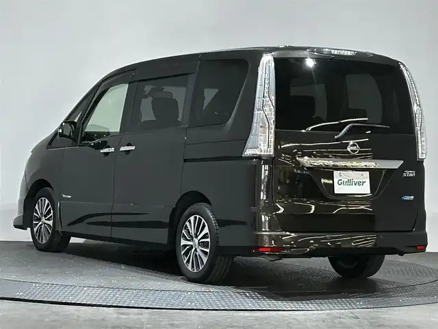 日産 セレナ ハイウェイS S HV Aセーフ 愛媛県 2014(平26)年 13.7万km タイガーアイブラウン エマージェンシーブレーキ　レーンキープアシスト　クルーズコントロール　インテリジェントルームミラー　純正SDナビ　Bluetooth　フルセグ　CD　DVD　アラウンドビューモニター　両側パワースライドドア　プッシュスタート　スマートキー　スペアキー　