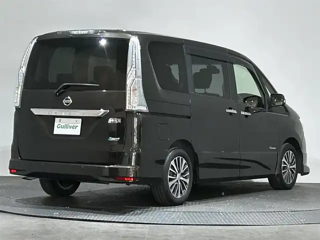 日産 セレナ ハイウェイS S HV Aセーフ 愛媛県 2014(平26)年 13.7万km タイガーアイブラウン エマージェンシーブレーキ　レーンキープアシスト　クルーズコントロール　インテリジェントルームミラー　純正SDナビ　Bluetooth　フルセグ　CD　DVD　アラウンドビューモニター　両側パワースライドドア　プッシュスタート　スマートキー　スペアキー　
