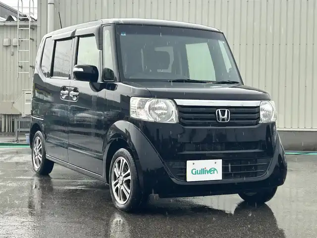 ホンダ Ｎ ＢＯＸ ＋ G SSパッケージ 富山県 2013(平25)年 10.5万km クリスタルブラックパール 純正SDナビ【Gather VXM-128VS】/（AM/FM/CD/DVD/ワンセグTV）/プッシュスタート/純正14インチAW/スマートキー/スペアキー/両側パワスラ/横滑り防止装置/盗難防止装置/保証書/取扱説明書