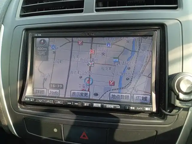 三菱 ＲＶＲ G 福井県 2011(平23)年 10.4万km チタニウムグレーメタリック 純正17インチAW/４WD/バックカメラ/シートヒーター/パドルシフト/キセノンヘッドライト/Fフォグ/前後ドライブレコーダー/クルーズコントロール/ETC/アルパイン7インチメモリナビ/横滑り防止装置/盗難防止装置/ダブルエアバッグ/純正フロアマット/スマートキー