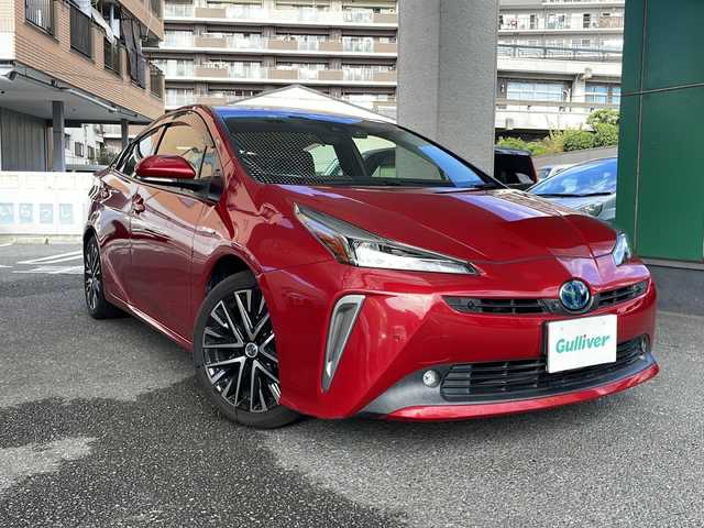 トヨタ プリウス S ツーリングセレクション 大阪府 2019(令1)年 9.6万km エモーショナルレッドⅡ 純正メモリーナビ/フルセグテレビ/Bluetooth接続/DVD再生/全周囲カメラ/バックカメラ/衝突軽減システム/車線逸脱警報/レーダークルーズコントロール/LEDライト/合皮レザーシート/フロントシートヒーター/スマートキー/プッシュスタート/ビルトイビETC/前後ドラレコ/スペアキー1本