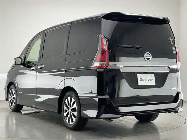 日産 セレナ ハイウェイスター Vセレクション 愛知県 2017(平29)年 8.7万km ダイヤモンドブラック 純正９型ナビ　プロパイロット　純正１１型後席モニター　全方位カメラ　ＨＤＭＩ　ハンズフリーパワスラ　茶ハーフレザー　ＥＴＣ　ミラー型ドラレコ　衝突軽減　追従クルコン　シートヒーター　ＬＥＤオートライト エマージェンシーブレーキ　両側パワスラ　プロパイロットパーキング　後席USB　シートバックテーブル　プッシュスタート　スマートキー