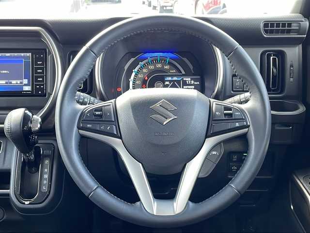 スズキ ハスラー Jスタイル Ⅱ 沖縄県 2024(令6)年 1.1万km デニムブルー ガンメタリック 2トーン 社外ナビ・Bluetooth・CD・DVD/ETC/シートヒーター/純正アルミ/レーンキープアシスト/衝突軽減システム/オートライト/リアパーキングセンサー/LEDヘッドライト/ステアリングスイッチ/電動格納ミラー